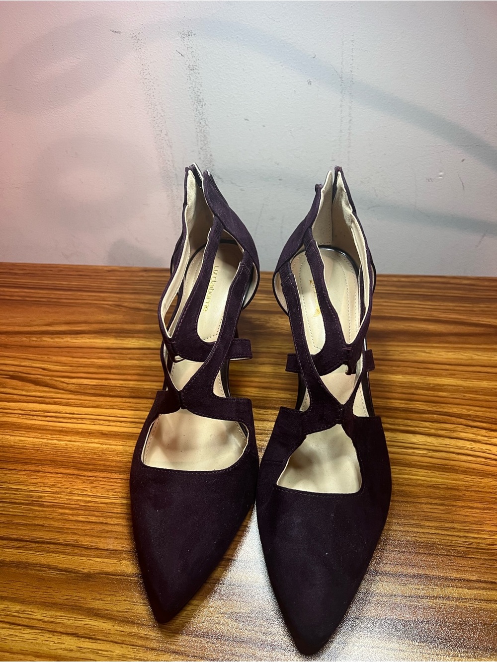 Liz Claiborne Purple Pointed-Toe Cutout Heels